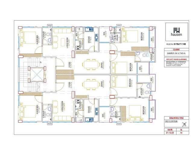 G+6 Residential Building Details Architectural Drawing – image 4 of 12