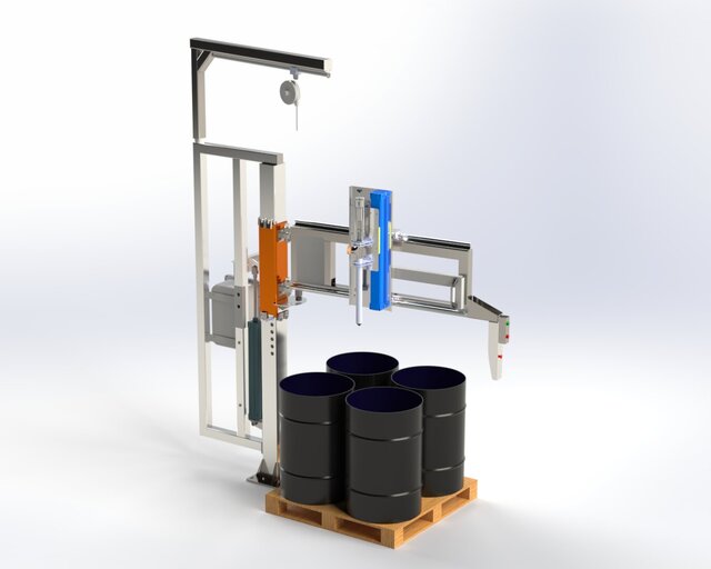 Automatic Barrel Filling Machine | SolidWorks Mechanical Design