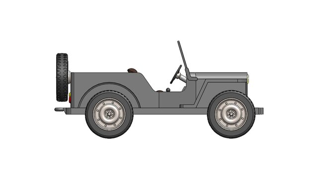 3D model of Jeep Assembly – SolidWorks 3D CAD Model