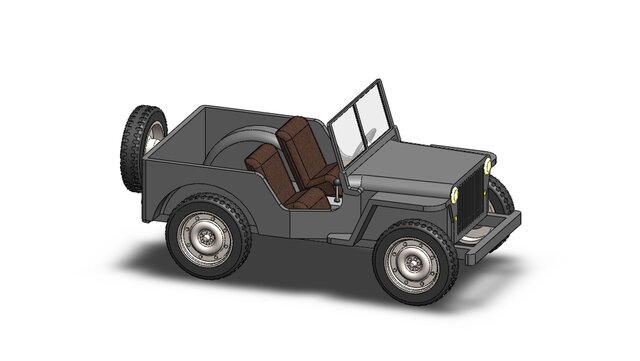 3D model of Jeep Assembly – SolidWorks 3D CAD Model