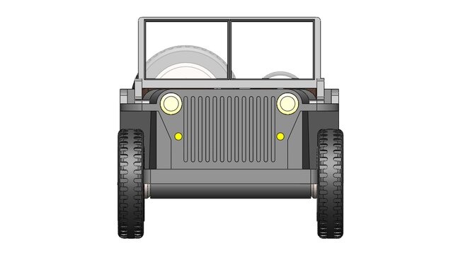 3D model of Jeep Assembly – SolidWorks 3D CAD Model
