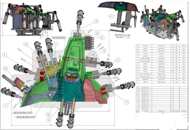 3D model of Robotic Spot Welding Jig for Large Rear Wheel House Assembly