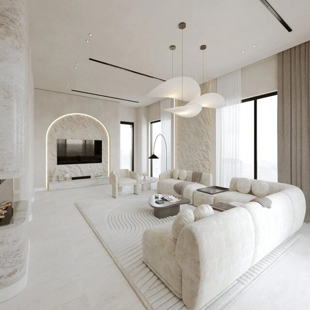 ELA Apartment Interior | Curved Stone Arch, Lime Plaster and Oak Herringbone – image 1 of 5
