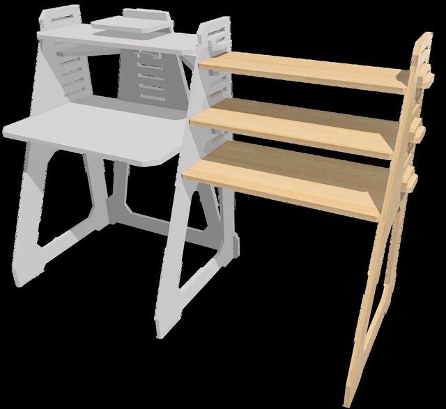 Modular Transforming Desk — Adjustable & Tool-Free Plywood Design – image 9 of 10