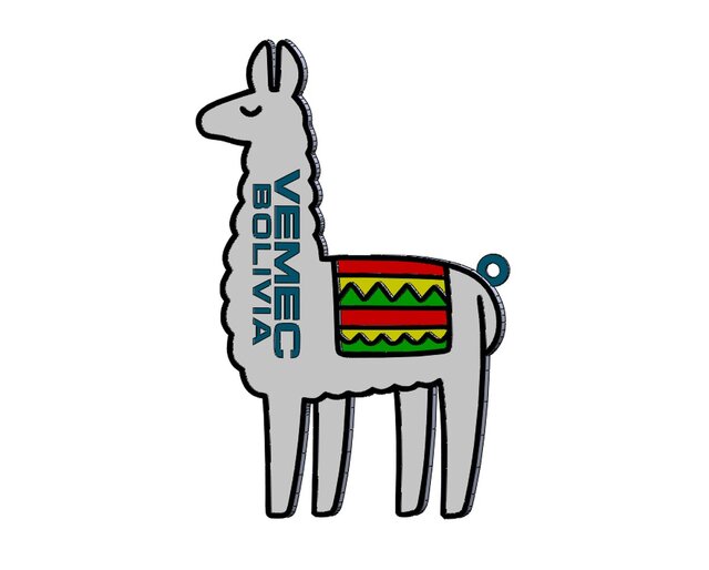 2D-3D llama keychain design