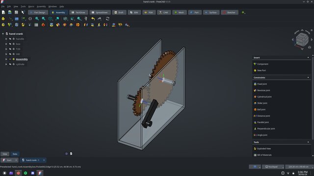 3D model of Hand Crank Gearbox Assembly