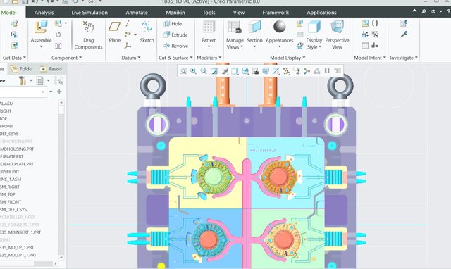 3D model of die design 4 cavity