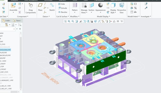 3D model of die design 4 cavity