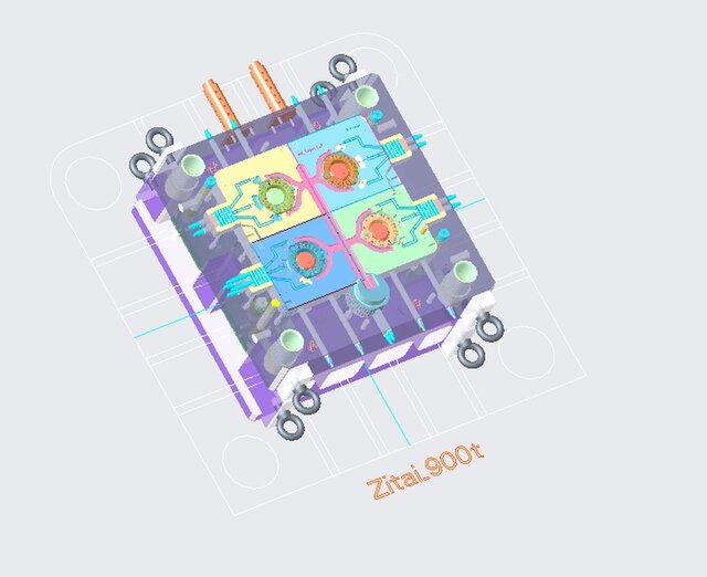 3D model of die design 4 cavity