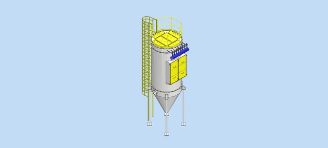 3D model of High-Efficiency Industrial Pulse-Jet Baghouse Filter