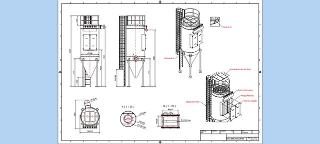3D model of High-Efficiency Industrial Pulse-Jet Baghouse Filter