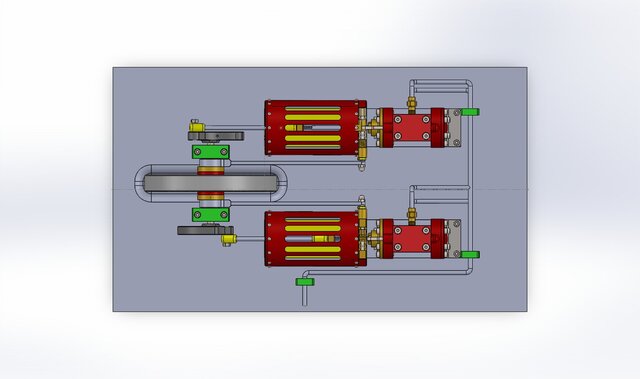 3D model of Twin Steam Engines In Factory Layout