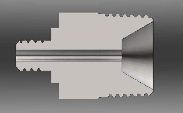 3D model of Ø7.7 METRIC - Ø1/2" NPTM ADAPTOR