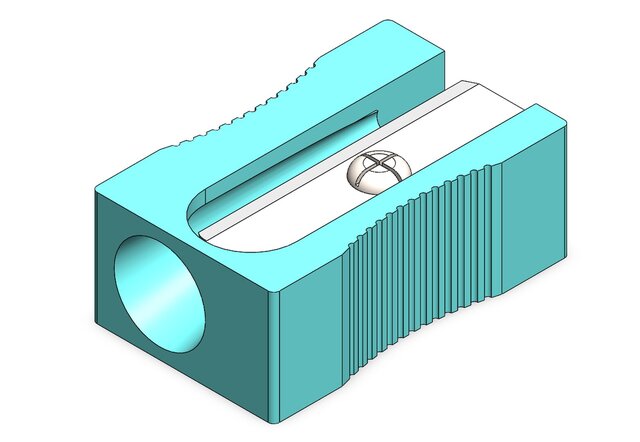 3D model of Reverse-Engineered Metal Sharpener — CAD Model & Engineering Drawings