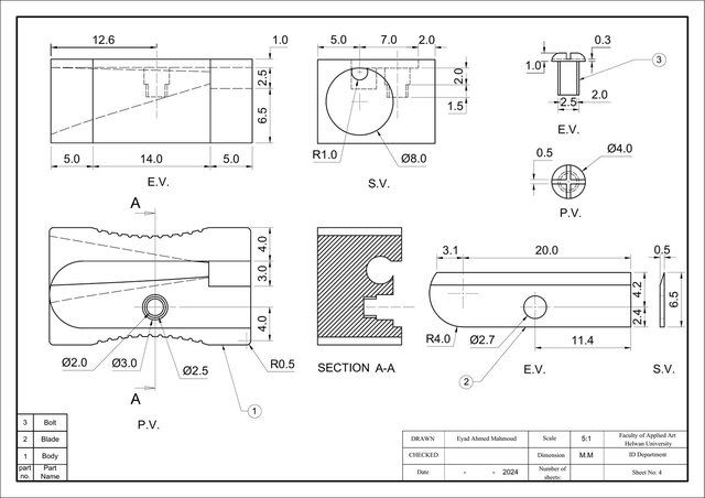 3D model of Reverse-Engineered Metal Sharpener — CAD Model & Engineering Drawings