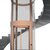 modern glass elevator with spiral staircase