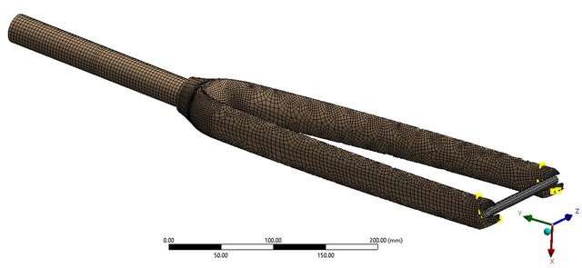 3D model of DESIGN AND FEM ANALYSIS CARBON BICYCLE FORK