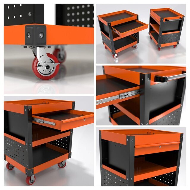 3D model of Heavy Duty Tool Cart Design