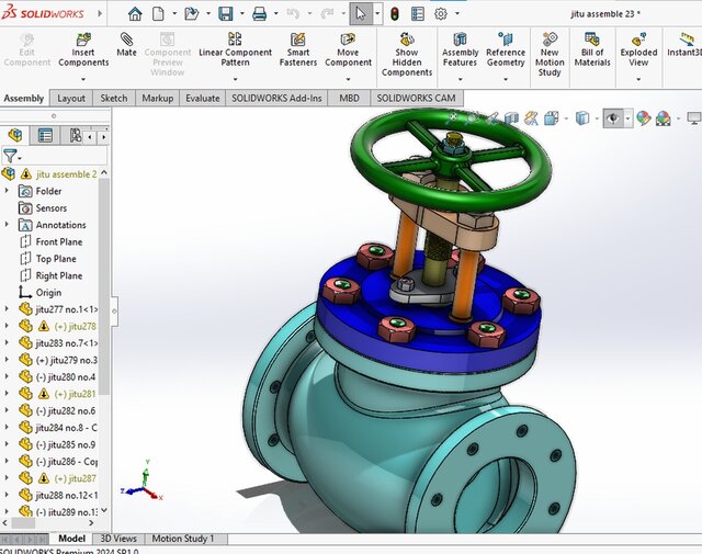 3D model of valve-assimble-all-part