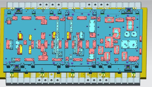 3D model of 800T Steel Progressive Die | Production-Grade Stamping Tooling