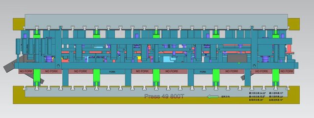 3D model of 800T Steel Progressive Die | Production-Grade Stamping Tooling