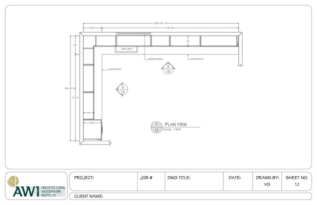 3D model of Kitchen Shop Drawing - Residential Building