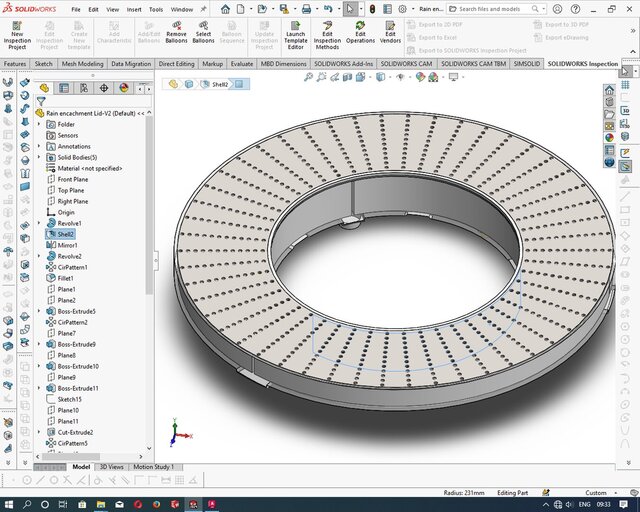 3D model of Design for Injection Molding & Multipart Mold Design: Outdoor Passive Earth Trays