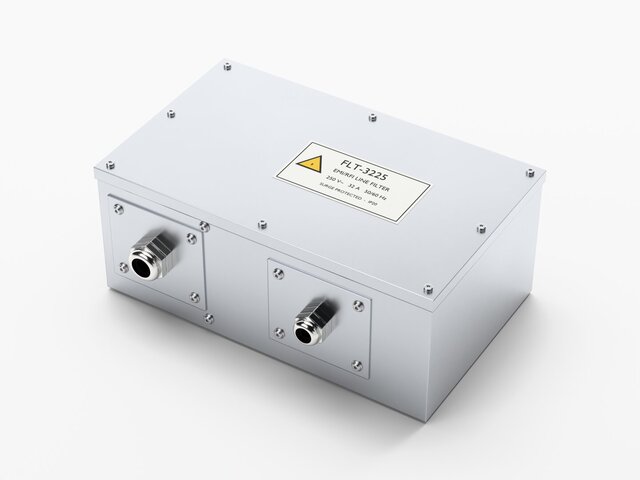 EMI/RFI Line Filter Enclosure FLT-3225 - 250 V~ 32 A with Surge Protection, Shielded Sheet Steel Box – image 1 of 5