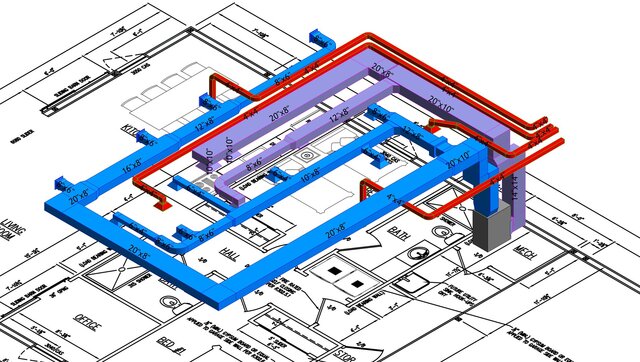 HVAC Duct 3D Modeling for a Single-Family House