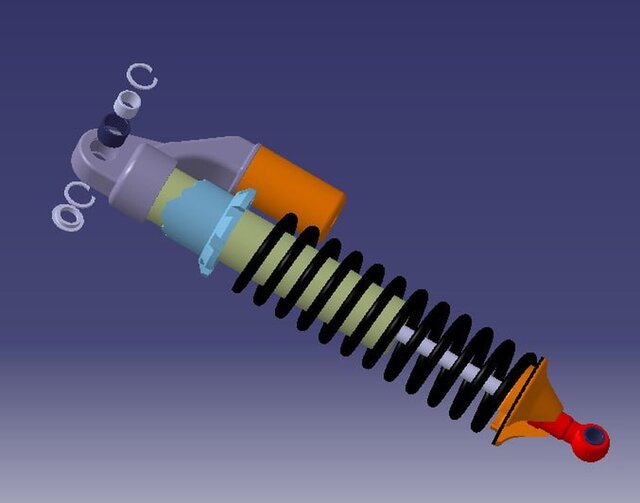 Car Shock Absorber – Complete 3D CAD Model