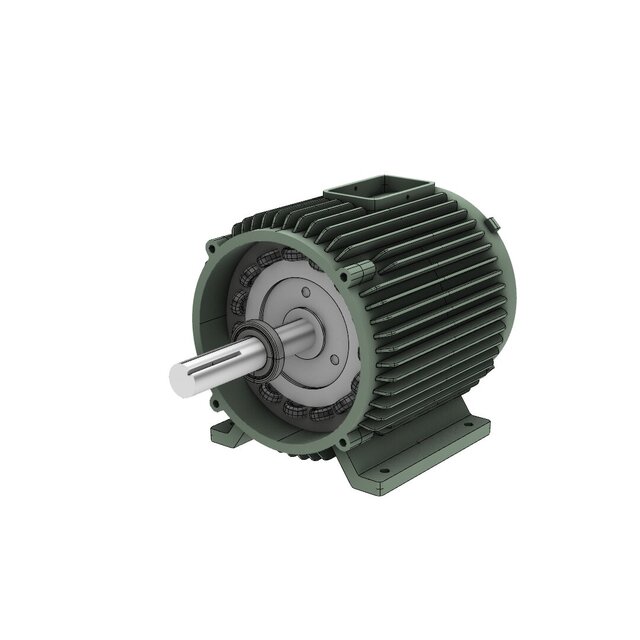 3D model of AC motor design in Rhinoceros 3D