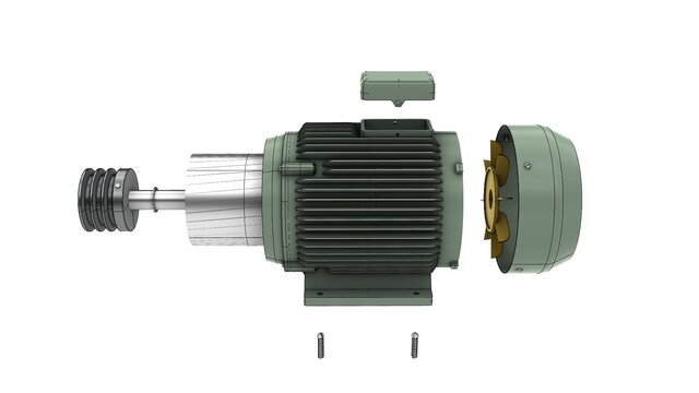 3D model of AC motor design in Rhinoceros 3D