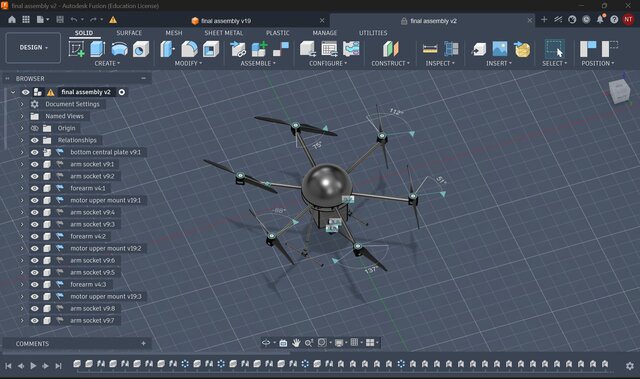 Industrial Heavy-Lift Hexacopter Chassis Assembly
