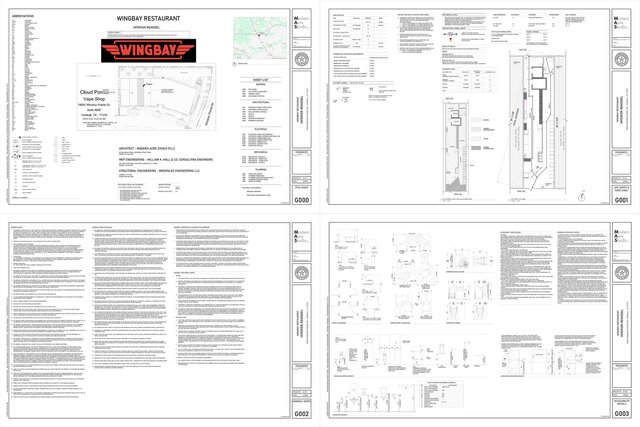 3D model of Complete Architectural Documentation & Interior Remodel – WingBay Restaurant | Tomball, TX