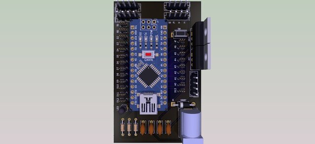 3D model of Arduino Nano Breakout Board with KiCad
