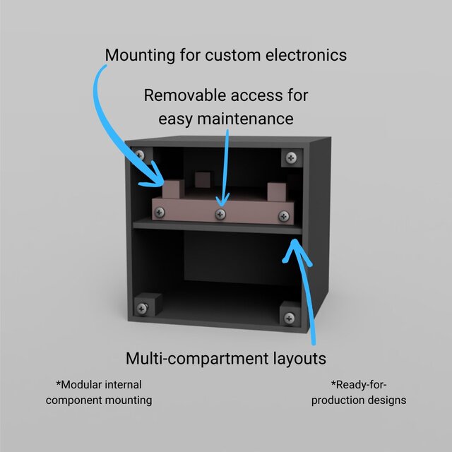 3D model of Customizable 100x100x100 mm Electronics Enclosure | PCB Housing & Modular Component Box