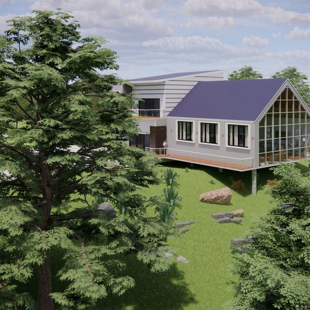 Exterior and interior renders