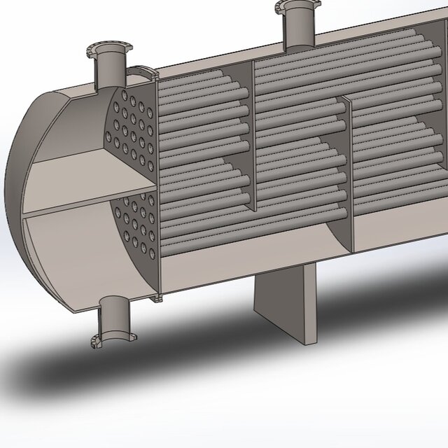 3D model of Shell and Tube Heat Exchanger
