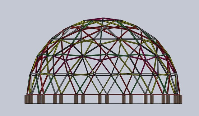 3D model of DOME WITH SOLAR PANEL STRUCTURE DESIGN & DEVELOPMENT