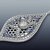 Art Deco 14K White Gold Pendant with Round Diamond and Blue Sapphires