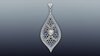 Art Deco 14K White Gold Pendant with Round Diamond and Blue Sapphires design by CarlosPino99