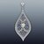Art Deco 14K White Gold Pendant with Round Diamond and Blue Sapphires