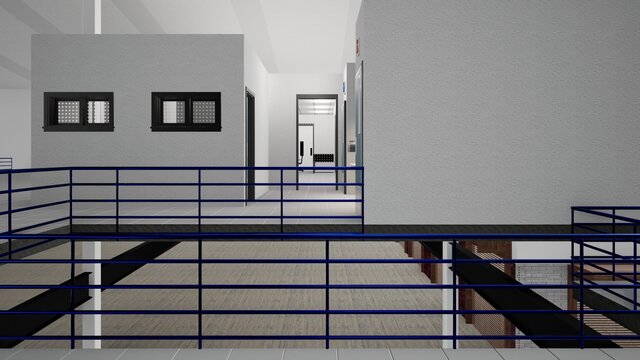 Office space 3d modeling and rendering