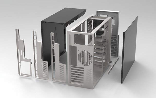 3D model of Industrial Sheet Metal Enclosure: Custom Amiga Server Chassis