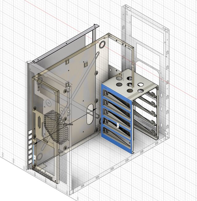 3D model of Industrial Sheet Metal Enclosure: Custom Amiga Server Chassis