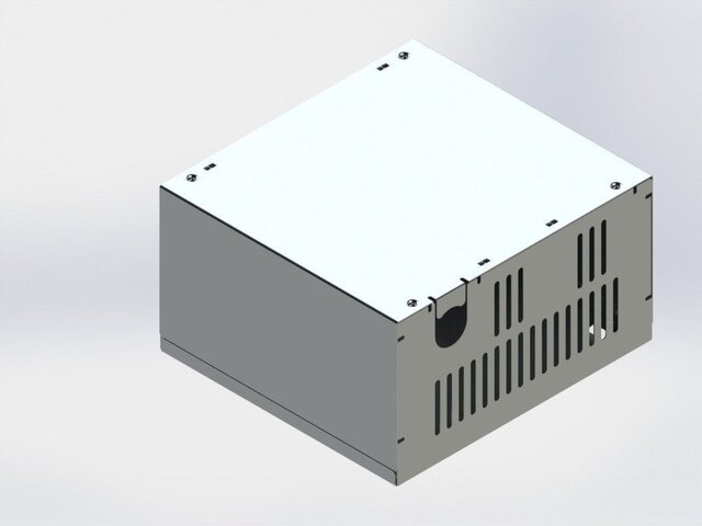 3D model of Compact Ventilated Electronics Enclosure – Sheet Metal Design & Assembly