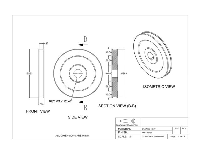 3D model of Hand sketch to 2D CAD Drawing