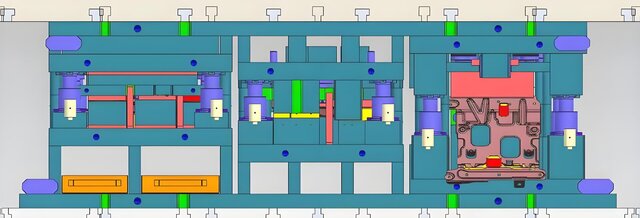 3D model of Automotive Single Operation Stamping Die Design | Steel Single Stroke Tooling for Auto Stamping Parts