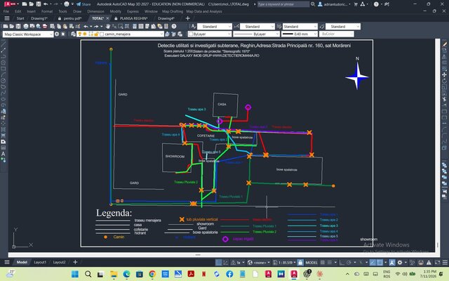 GPR Scanning and Underground Utility Detection Plan in AutoCAD