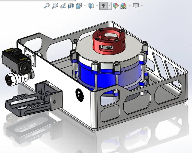 3D model of Battery-powered fire extinguishing system on Solidworks